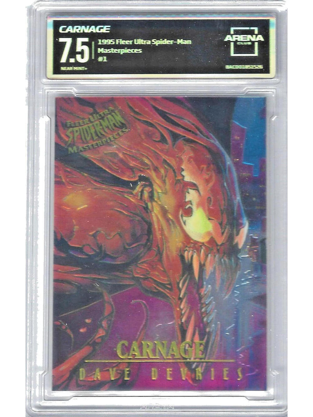 1995 Fleer Ultra SPIDER-MAN Masterpieces CARNAGE Limited Edition #1 Graded 7.5